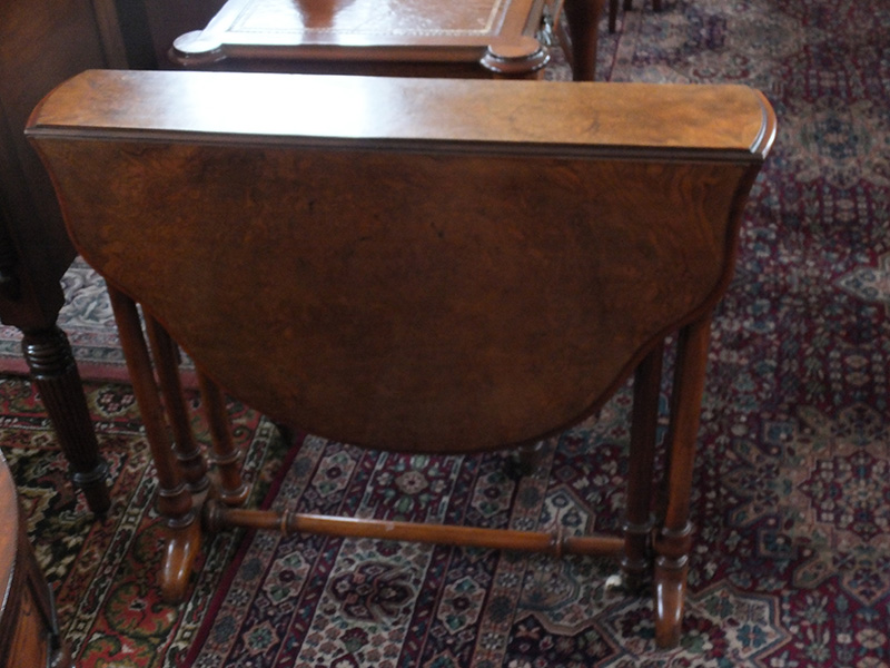 Victorian burr walnut sutherland table